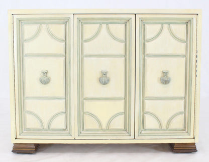 Marble Two Tone Finish Folding Doors Bachelor Chest Cabinet Dorothy Draper Style