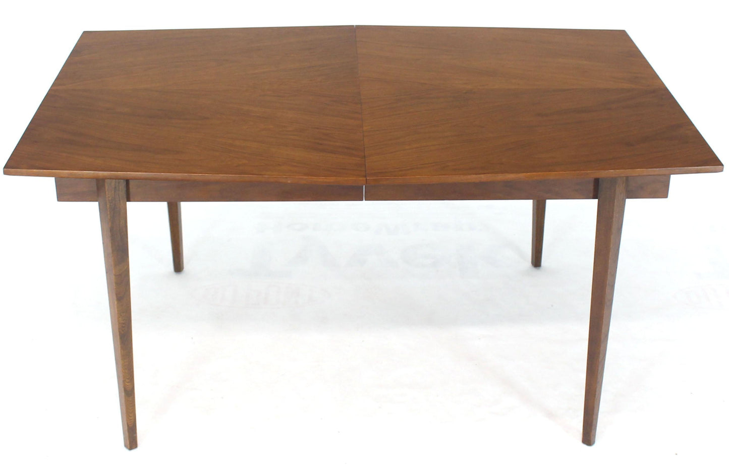 Danish Mid-Century Modern Walnut Wide Rectangle Dining Table 2 Extension Boards