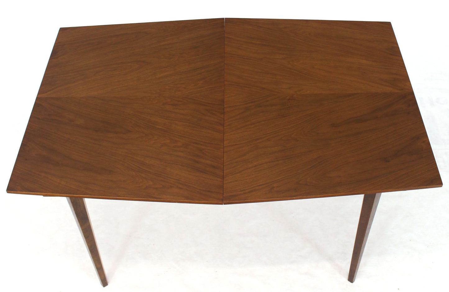 Danish Mid-Century Modern Walnut Wide Rectangle Dining Table 2 Extension Boards