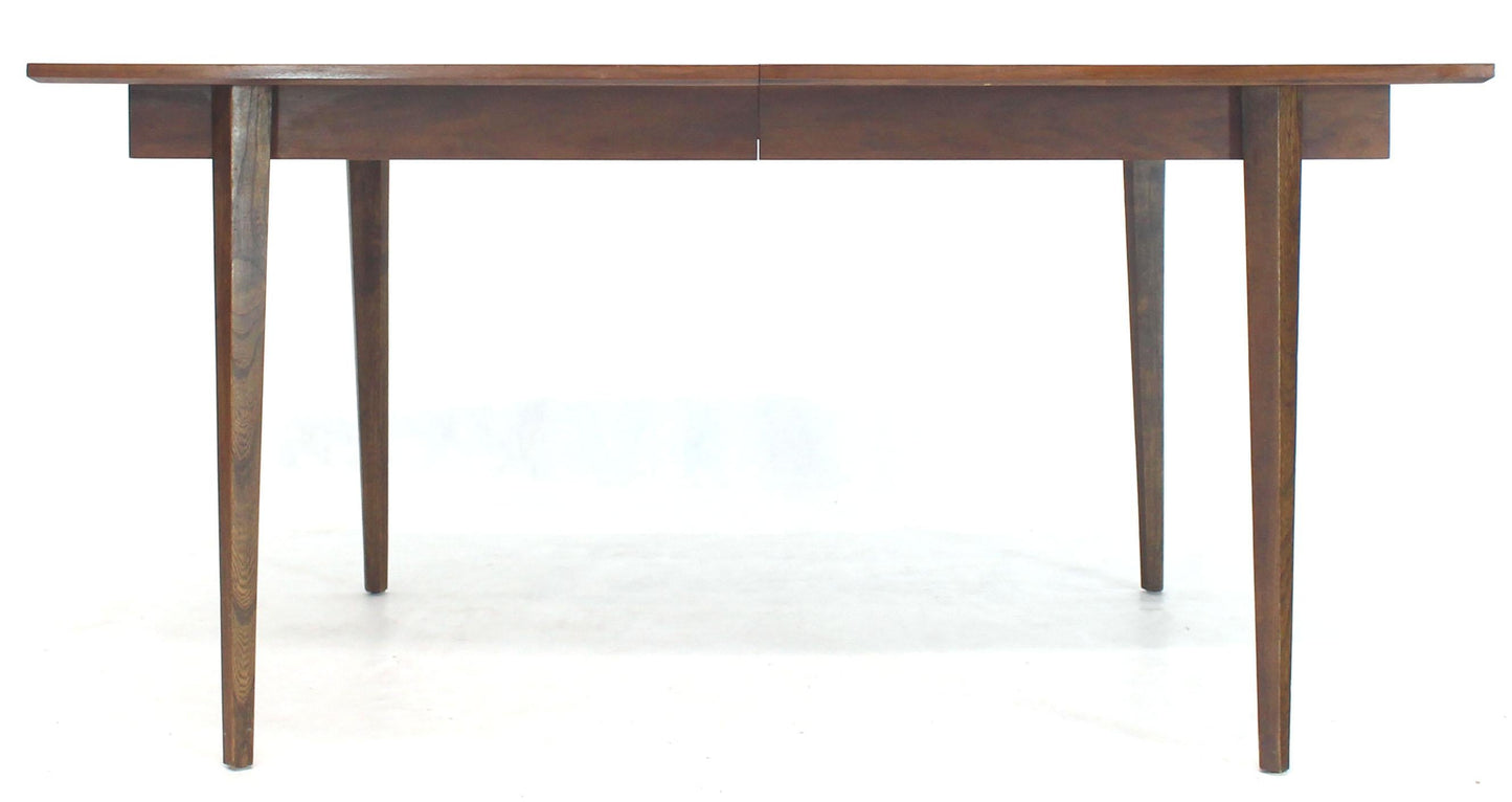 Danish Mid-Century Modern Walnut Wide Rectangle Dining Table 2 Extension Boards