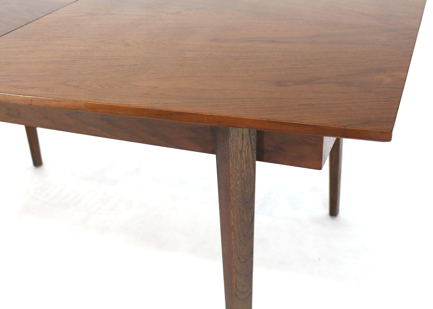 Danish Mid-Century Modern Walnut Wide Rectangle Dining Table 2 Extension Boards