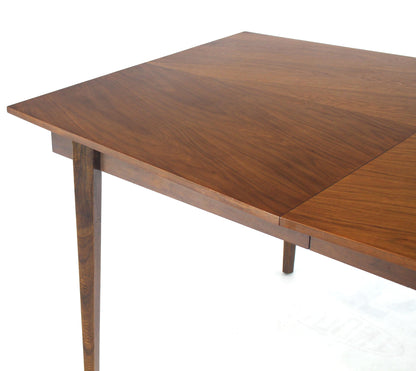 Danish Mid-Century Modern Walnut Wide Rectangle Dining Table 2 Extension Boards