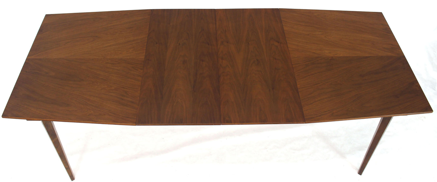 Danish Mid-Century Modern Walnut Wide Rectangle Dining Table 2 Extension Boards