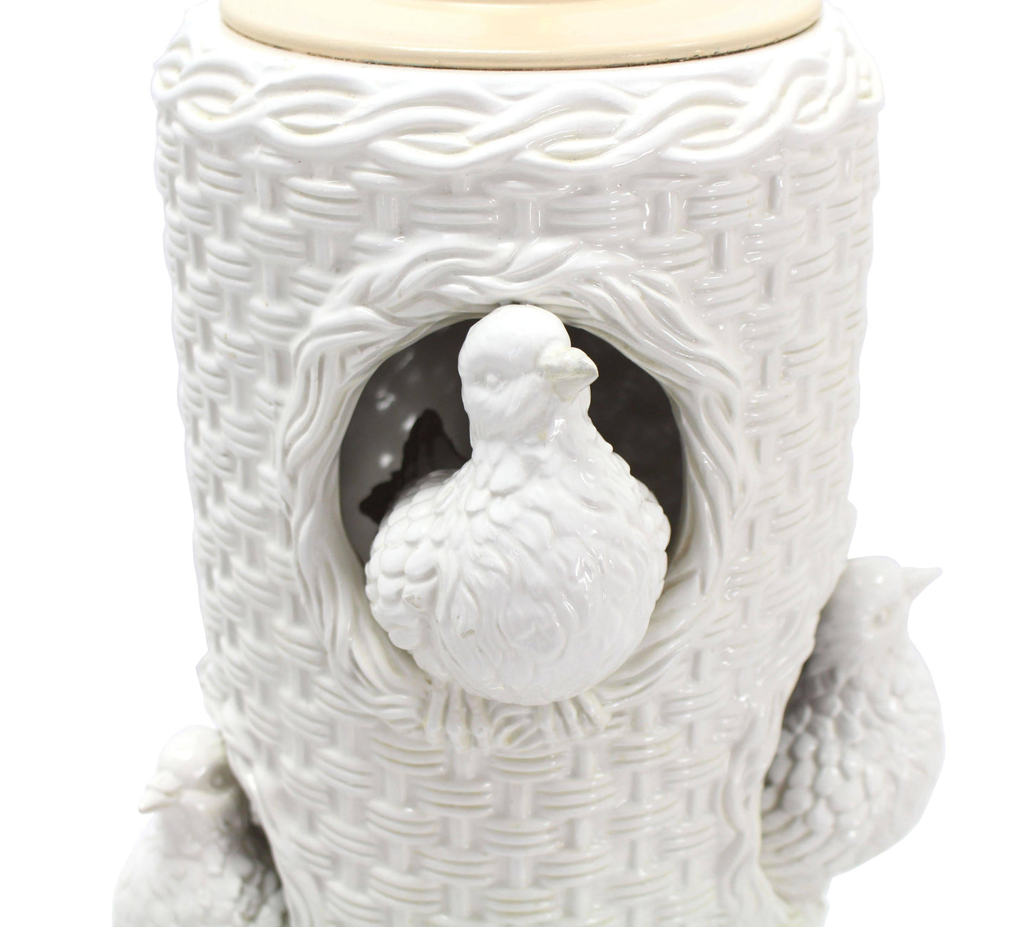 Figural Pottery "Bird Nest" Table Lamp