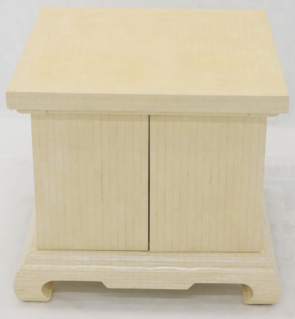 Large Oversize Tessellated Bone Accent Stand Cabinet Side End Table