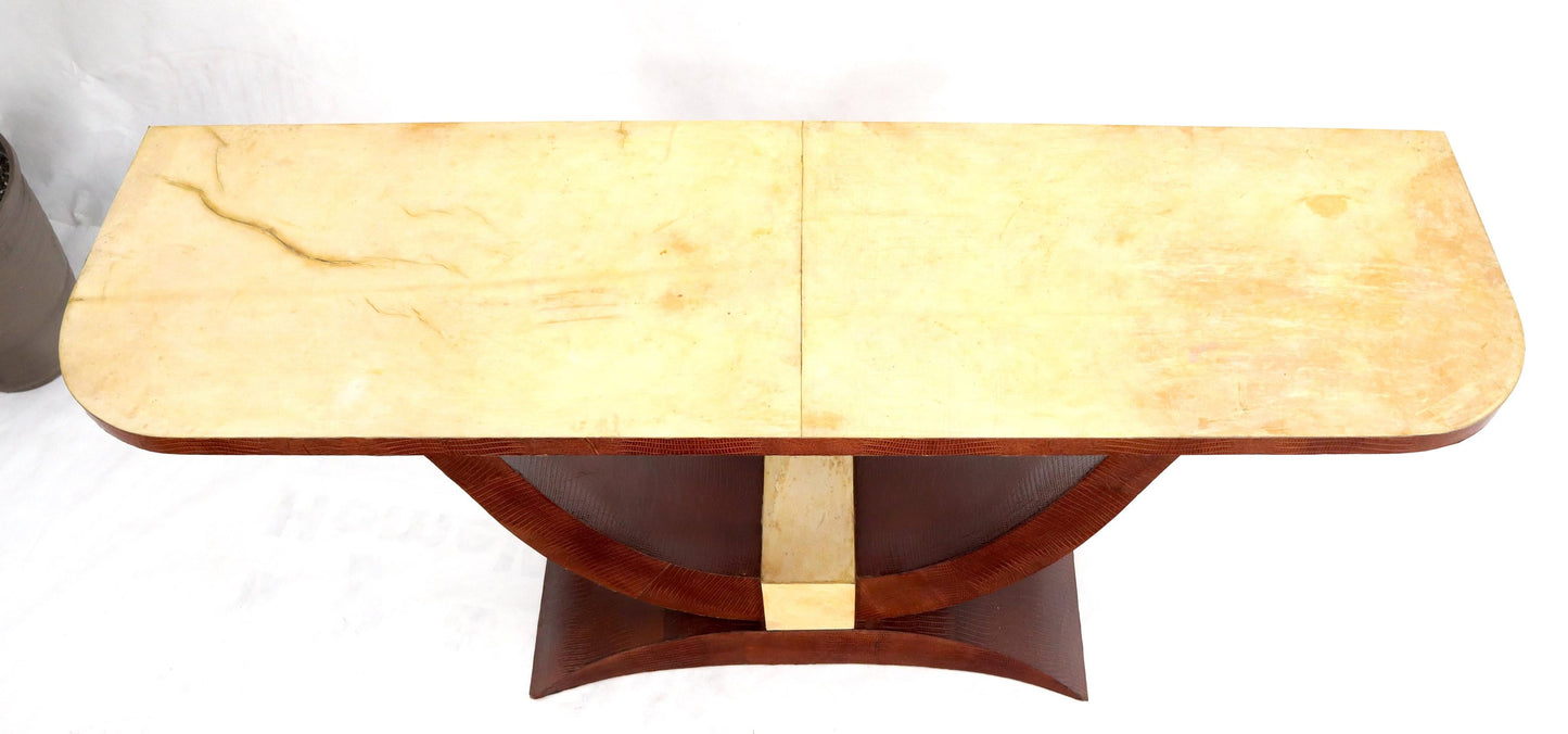 Parchment & Skin Snake Wrapped Console Sofa Table