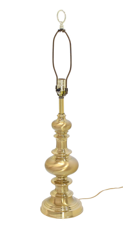 Pair of Heavy Solid Brass Finial Shape Table Lamps