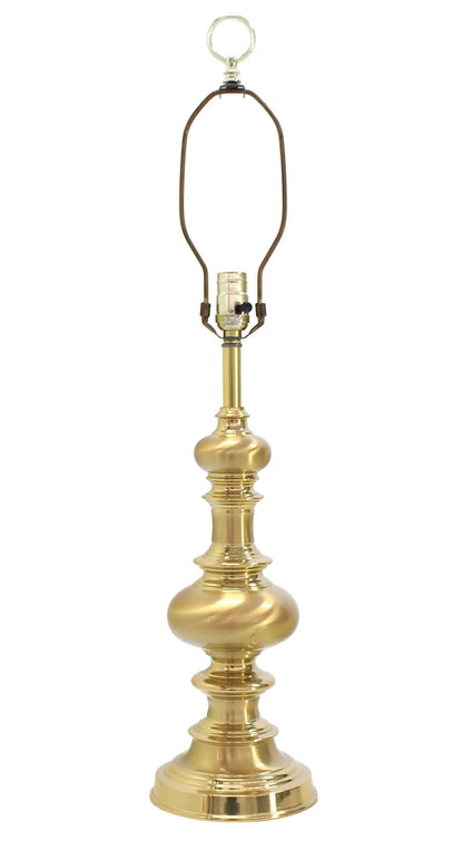 Pair of Heavy Solid Brass Finial Shape Table Lamps