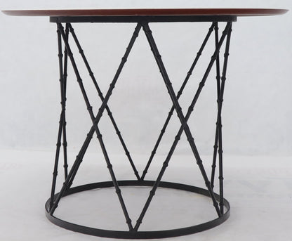 Enameled Top Faux Bamboo Base Mid-Century Modern Dining Dinette Table