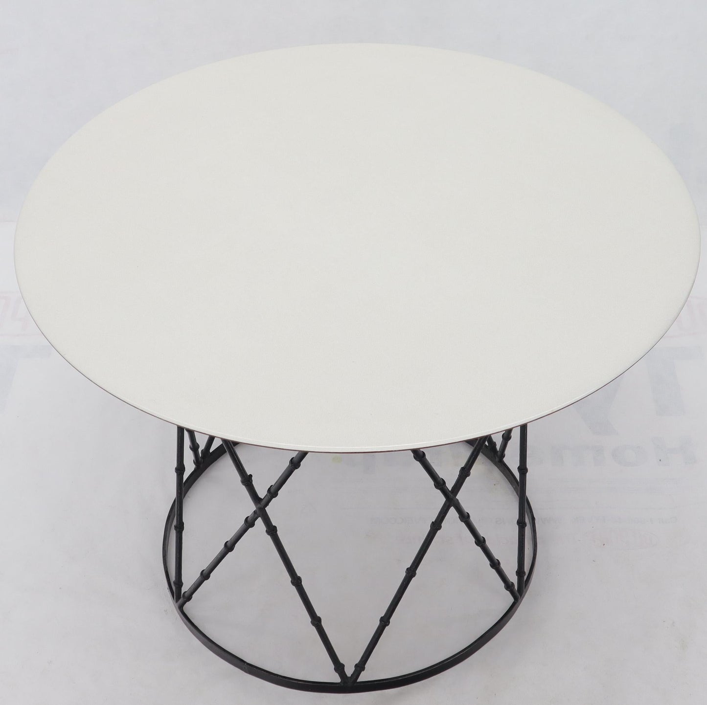 Enameled Top Faux Bamboo Base Mid-Century Modern Dining Dinette Table