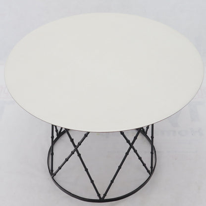 Enameled Top Faux Bamboo Base Mid-Century Modern Dining Dinette Table