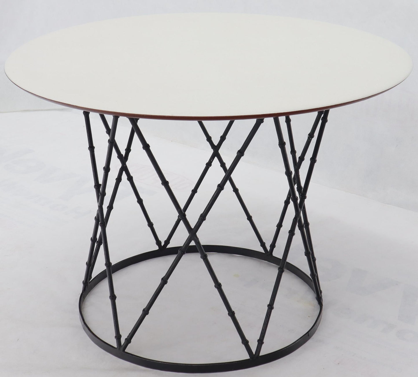 Enameled Top Faux Bamboo Base Mid-Century Modern Dining Dinette Table