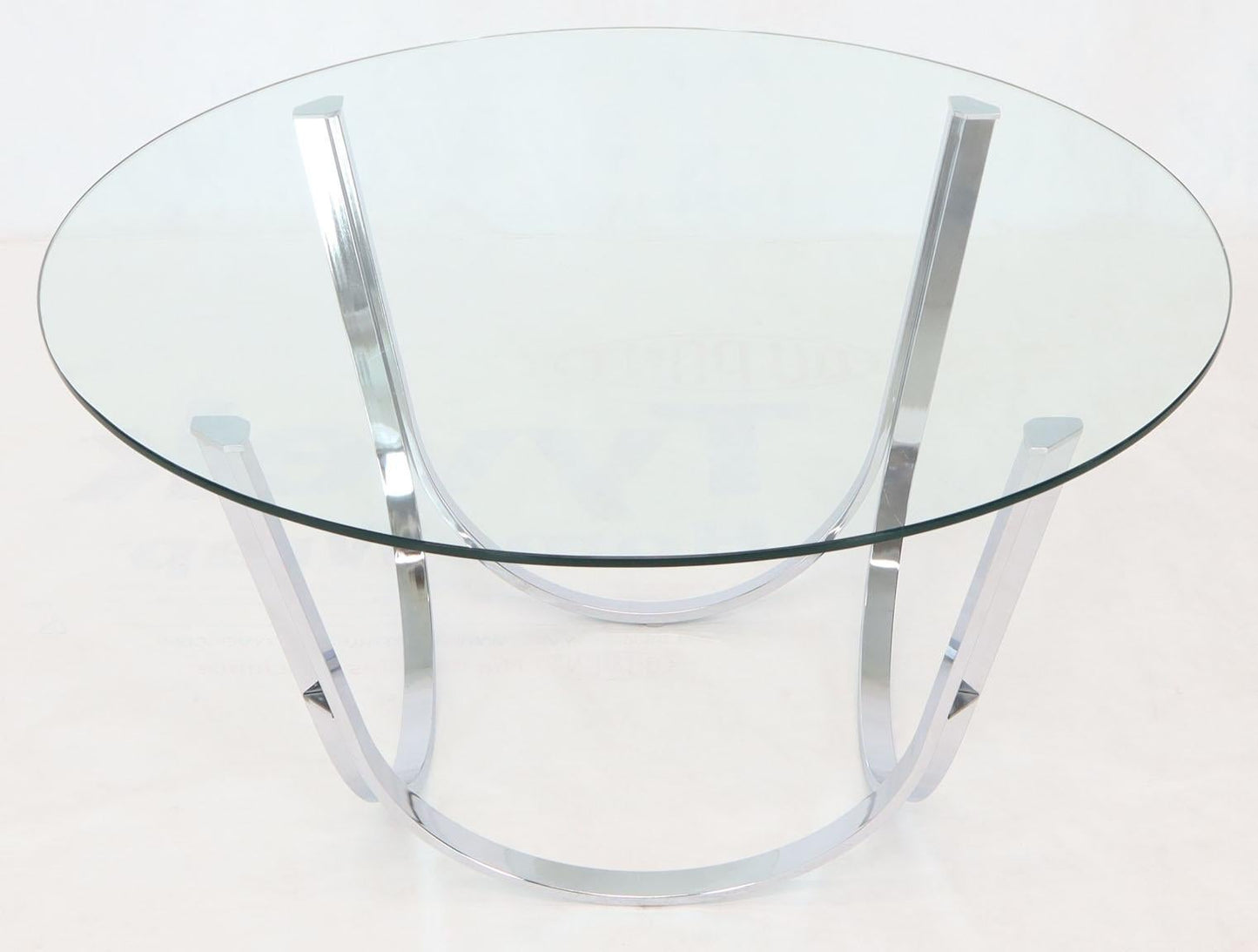 Tall Round Center Coffee Table Chrome and Glass