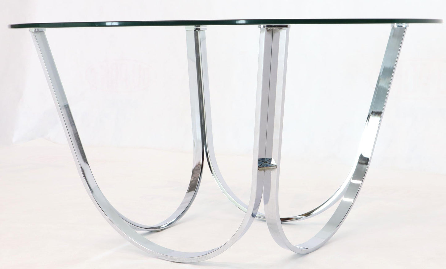 Tall Round Center Coffee Table Chrome and Glass