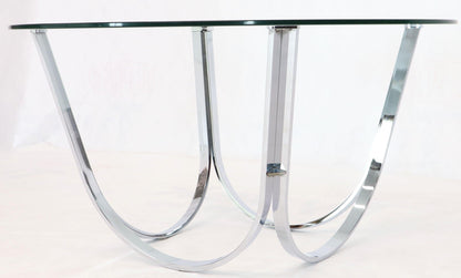 Tall Round Center Coffee Table Chrome and Glass