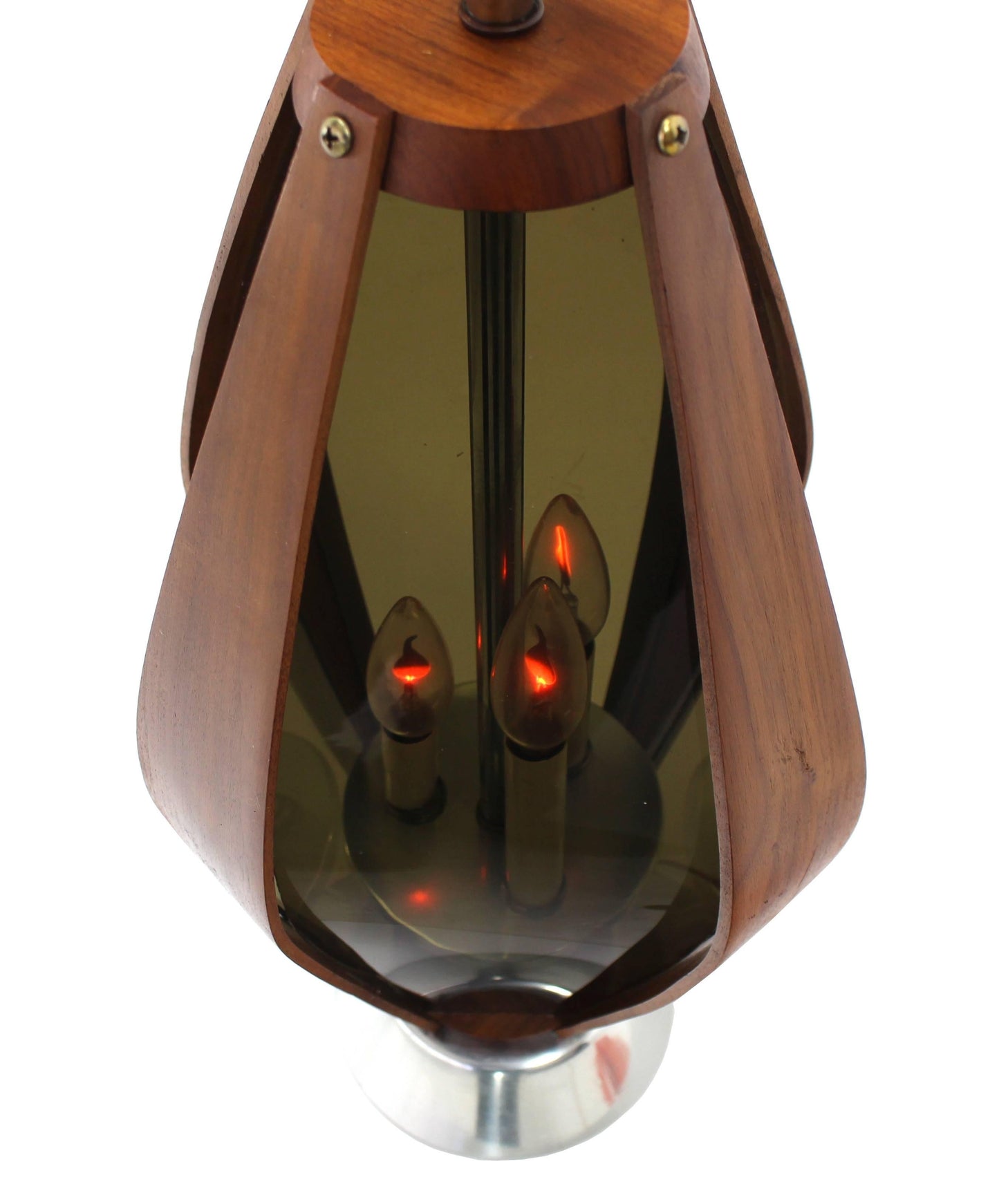 Pair of Mid-Century Modern Walnut Table Lamps