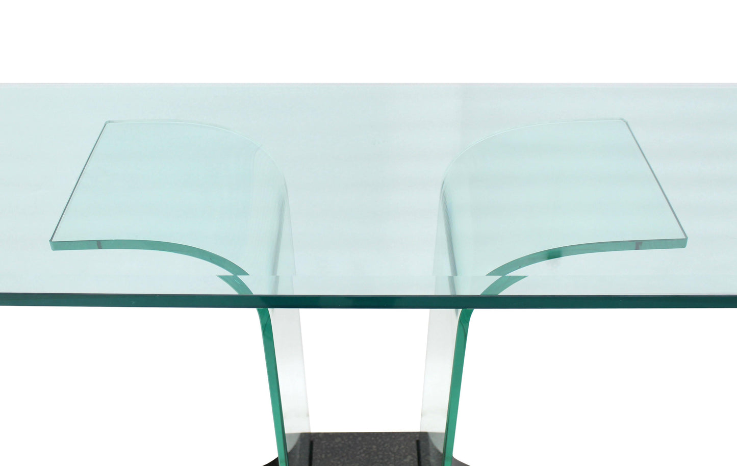 Large Bent Glass Italian Mid Century Modern Console Sofa Table