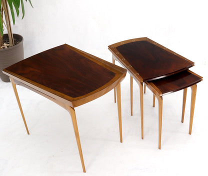 Rare Set of Three Nesting Table in Rosewood & Birch by Erno Fabry