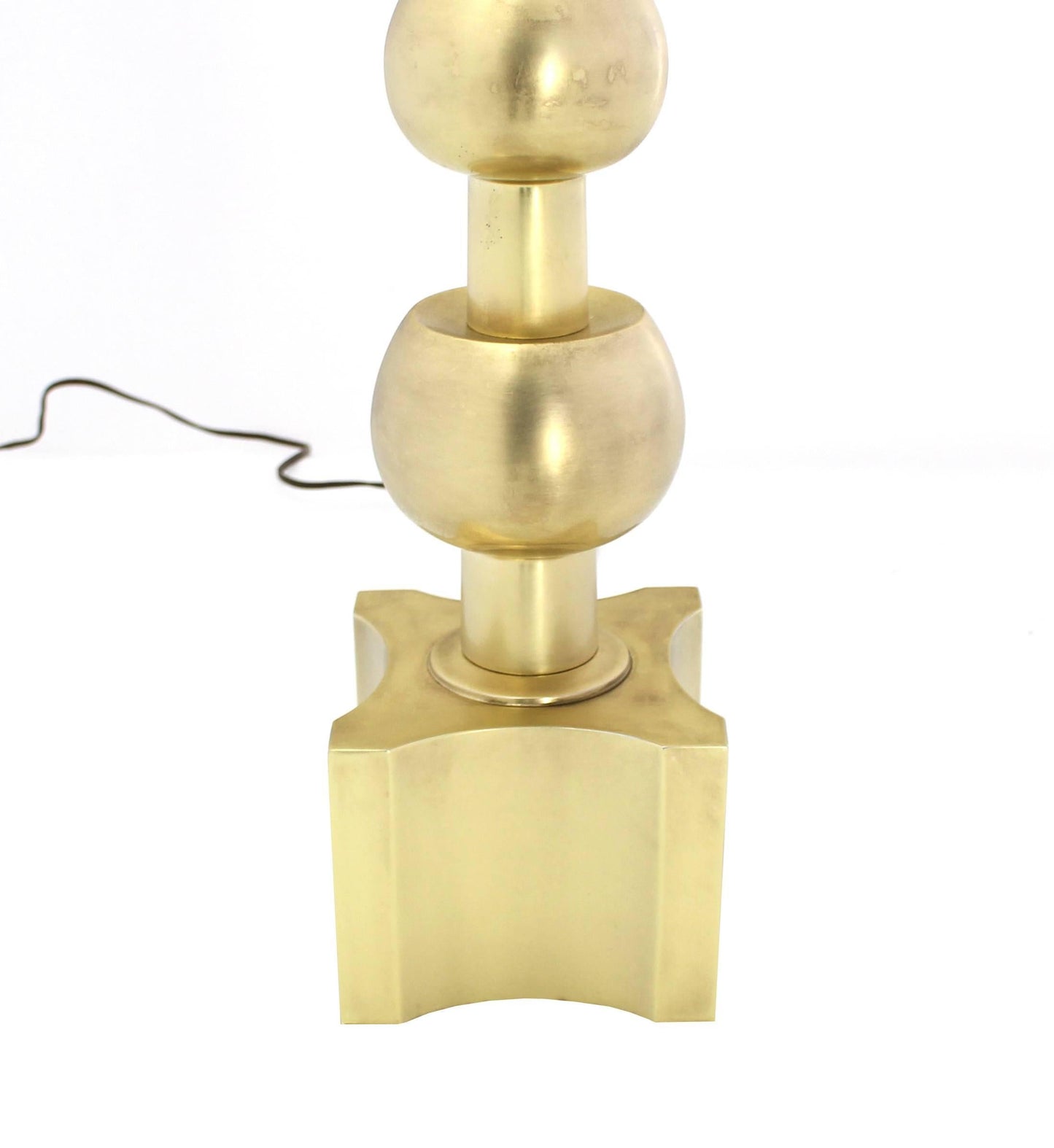 Stiffel Brass Table Lamp Mid Century Modern Stacked Orbits Jacks Base Pattern