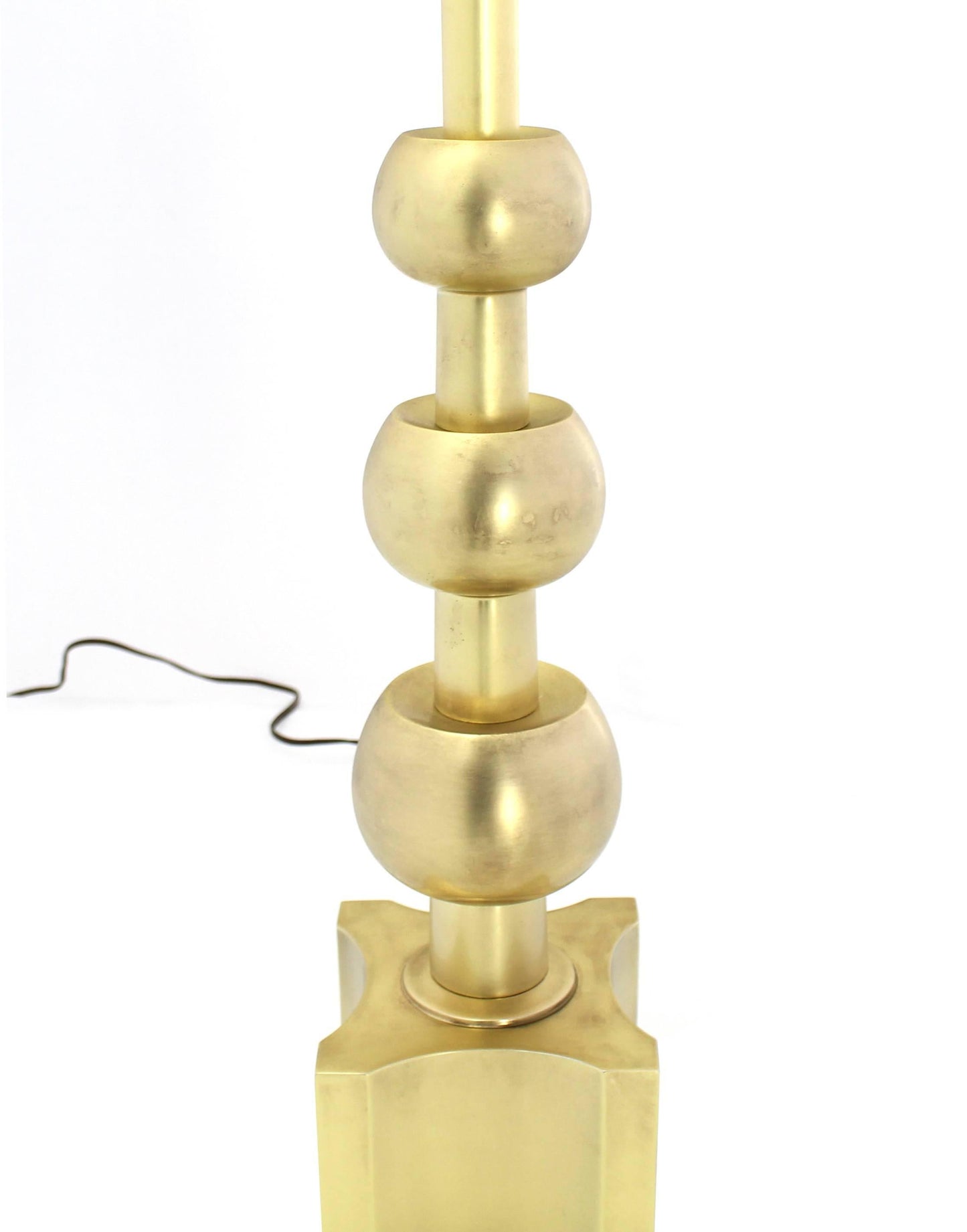 Stiffel Brass Table Lamp Mid Century Modern Stacked Orbits Jacks Base Pattern