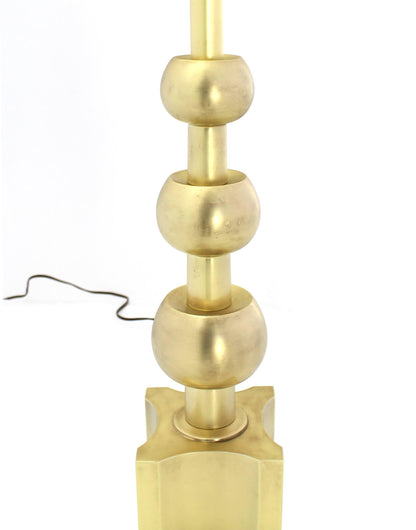 Stiffel Brass Table Lamp Mid Century Modern Stacked Orbits Jacks Base Pattern