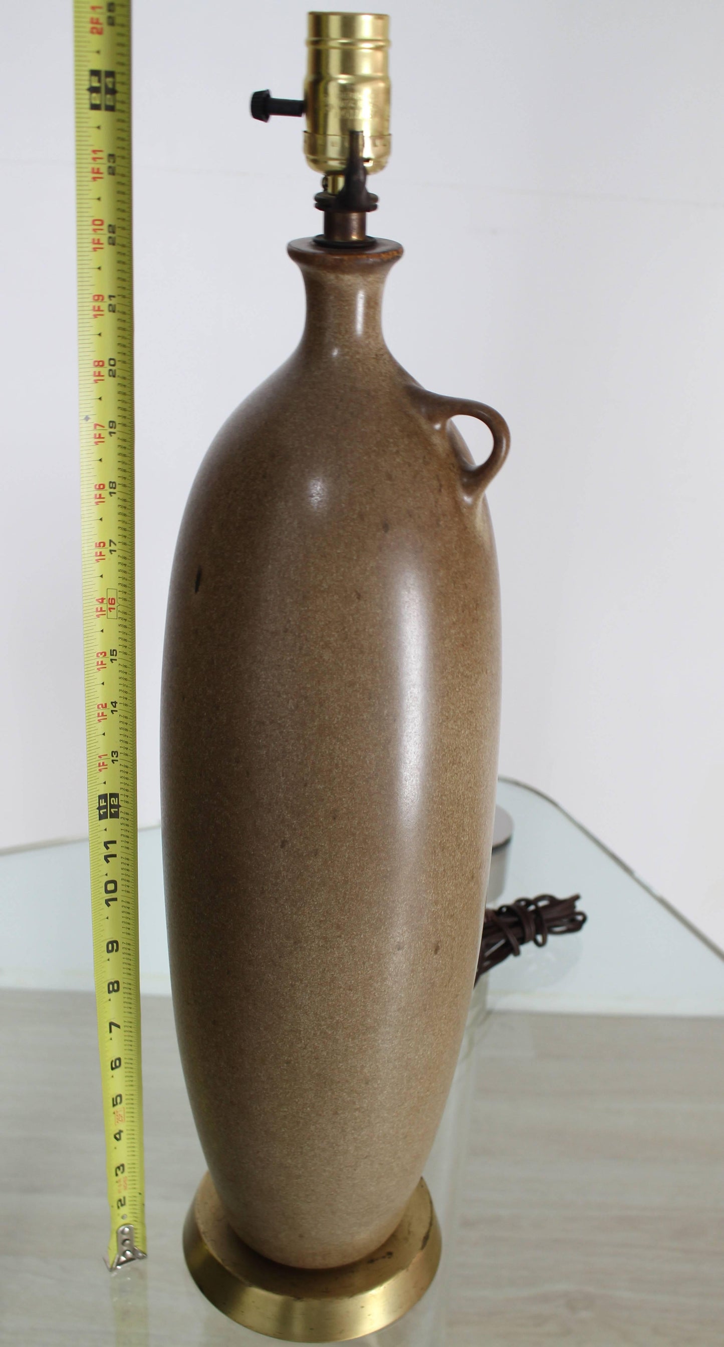 Tall Vase Jag Shape Handle Ceramic Pottery Table Lamp