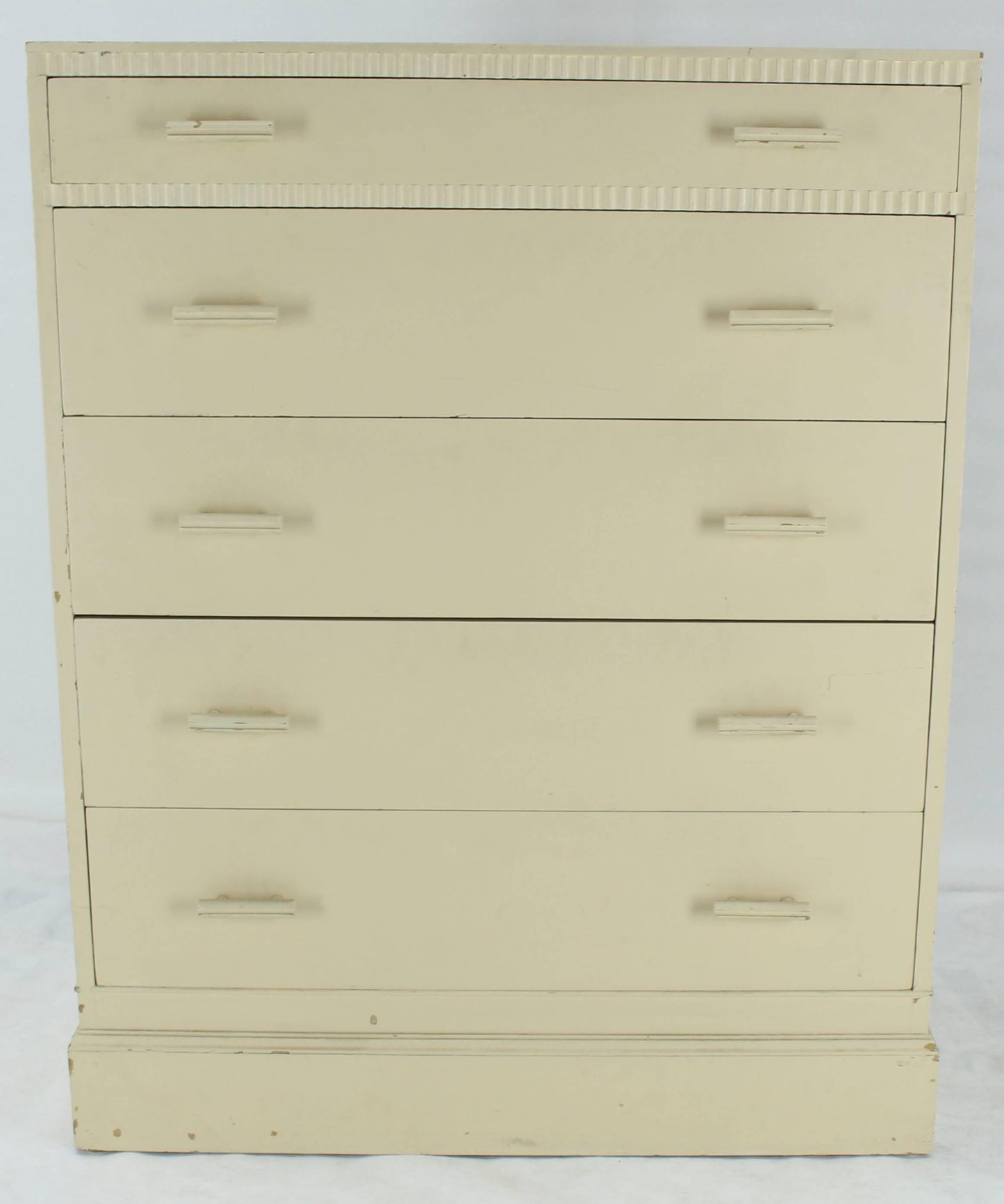 Kittinger White Painted Tall 5 Drawers Chest Dresser