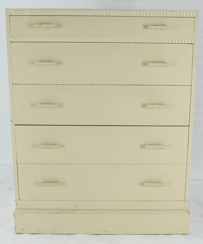 Kittinger White Painted Tall 5 Drawers Chest Dresser