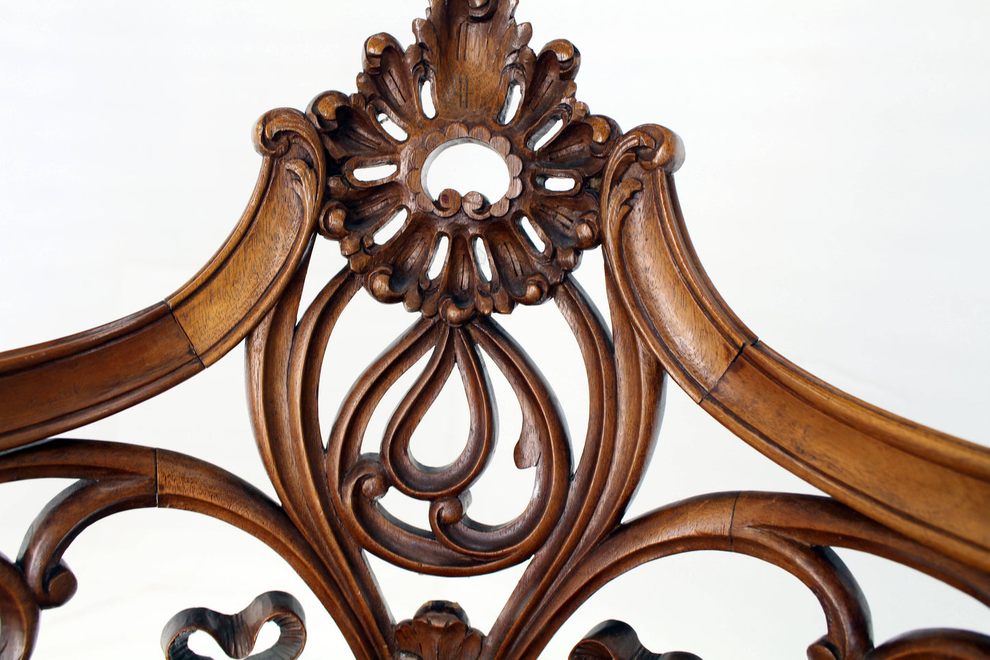 Carved Walnut Art Nouveau French Corner Chair