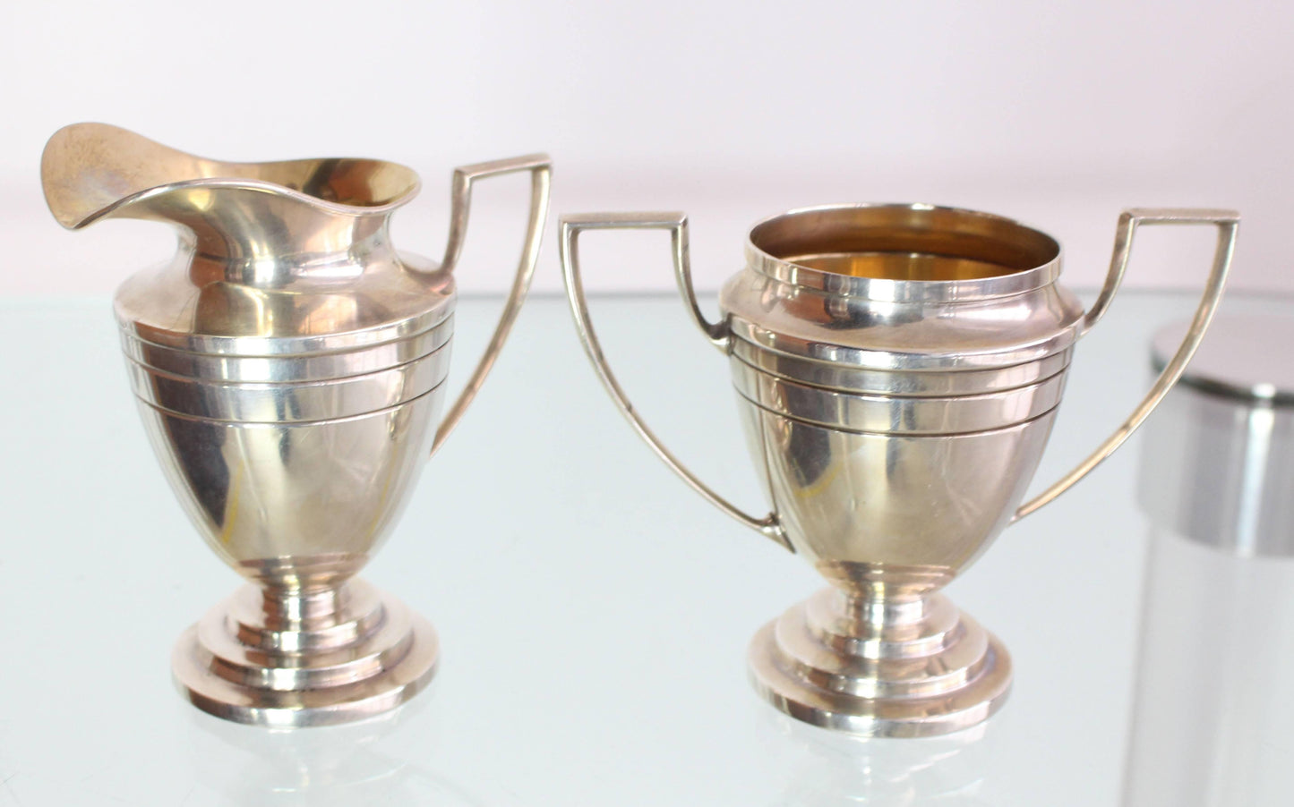 Woodside Sterling Sugar and Creamer Art Deco