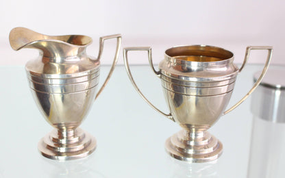 Woodside Sterling Sugar and Creamer Art Deco