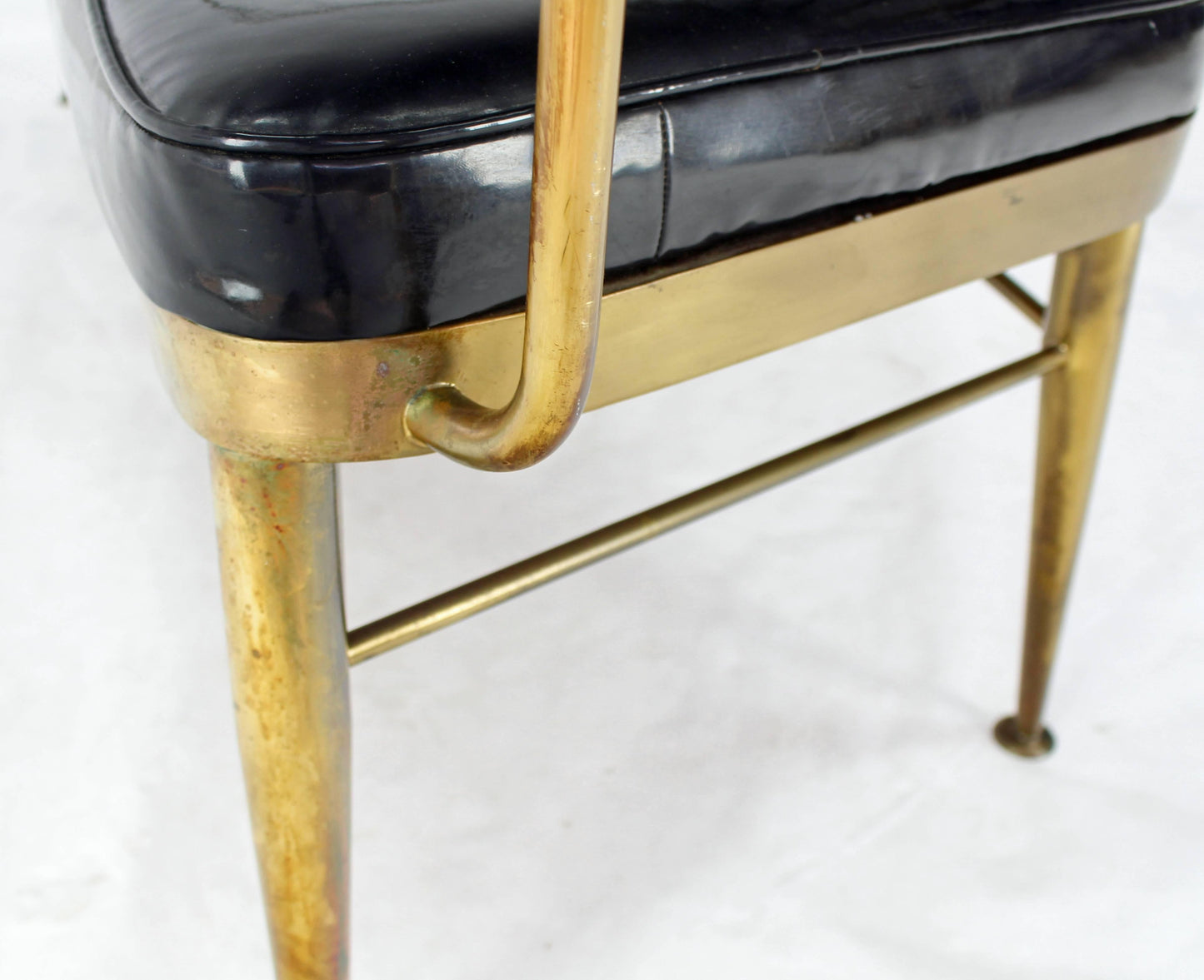 Solid Brass Scallop Back Mid-Century Loveseat Settee Bench