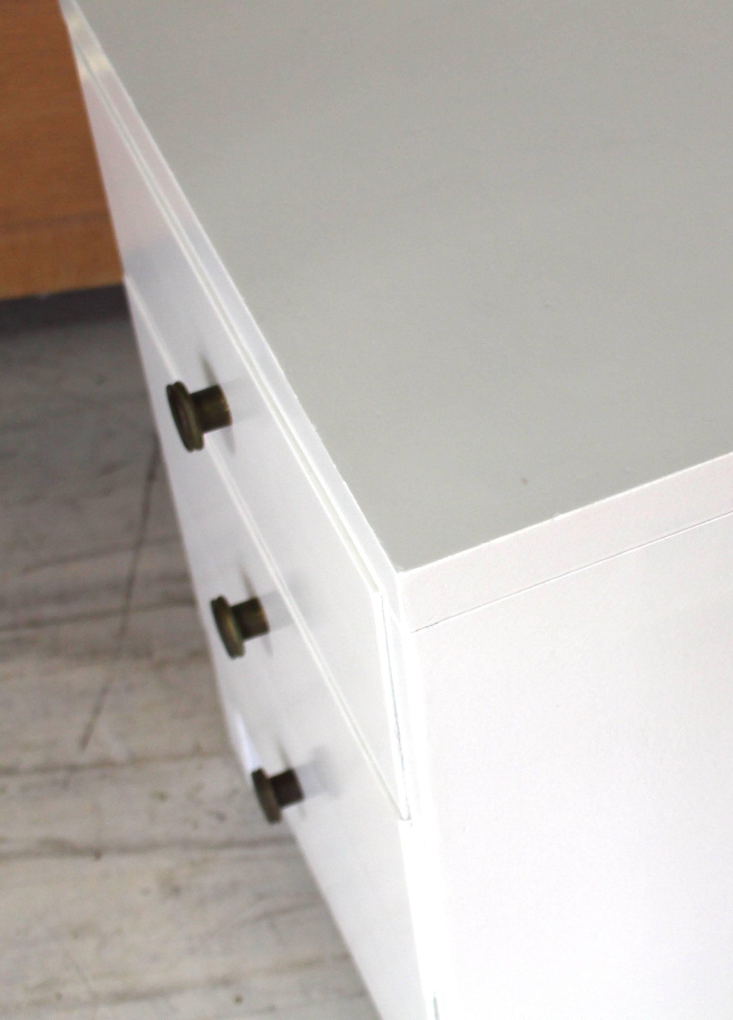 Three-Drawer White Lacquer Stand by Widdicomb