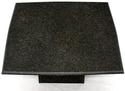 Square Black Granite Pedestal Base Coffee Table