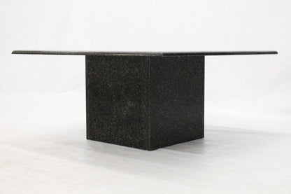 Square Black Granite Pedestal Base Coffee Table