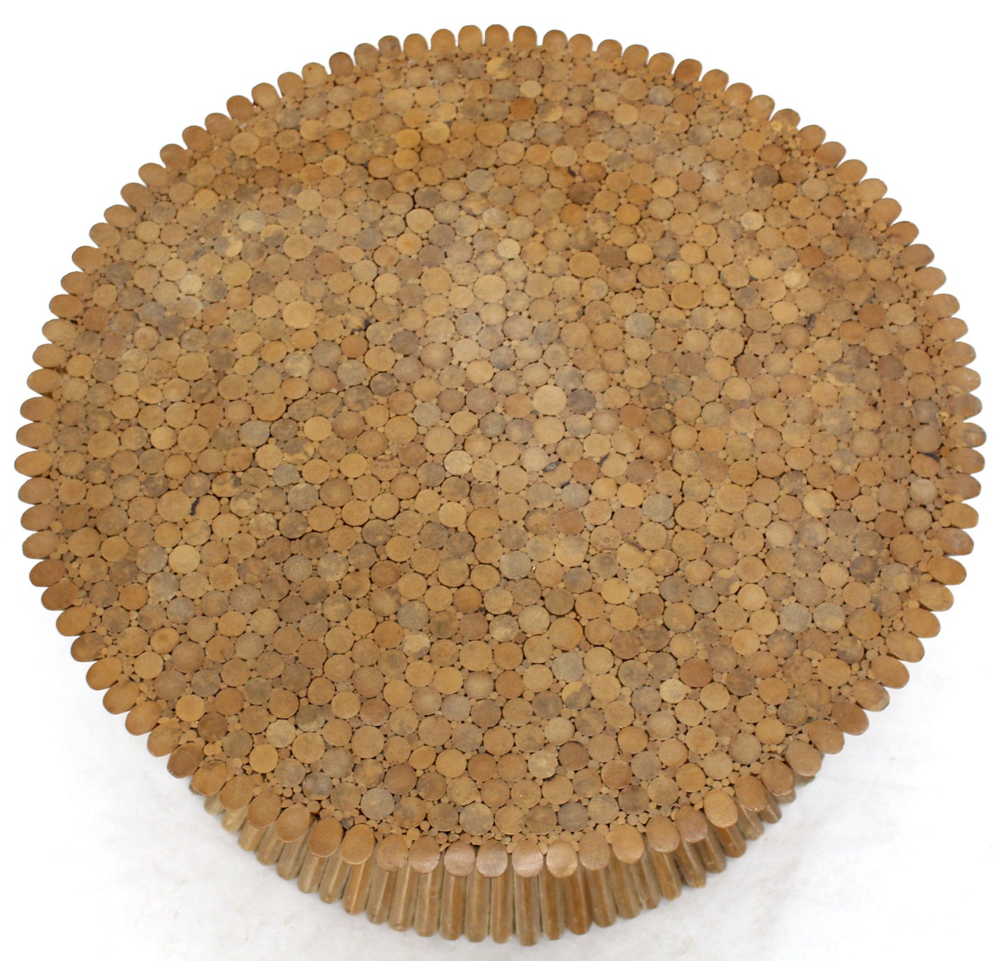 Round Wheat Bamboo Sheaf Base Coffee Table Mid-Century Modern McGuire