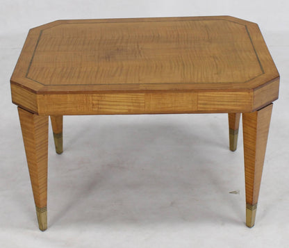 Tommy Parzinger Occasional Rectangular Side Table Brass and Satinwood