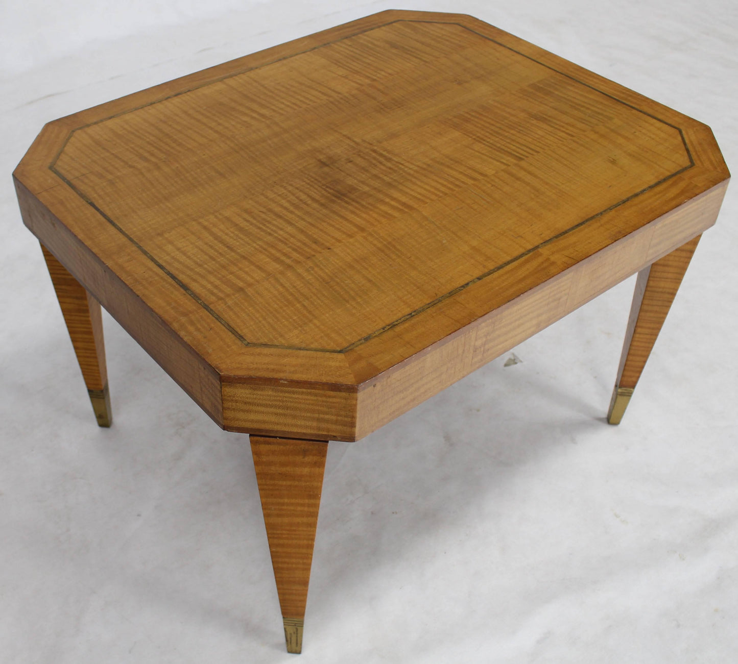 Tommy Parzinger Occasional Rectangular Side Table Brass and Satinwood