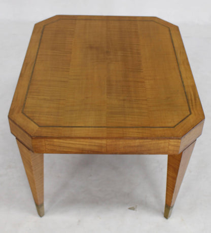 Tommy Parzinger Occasional Rectangular Side Table Brass and Satinwood