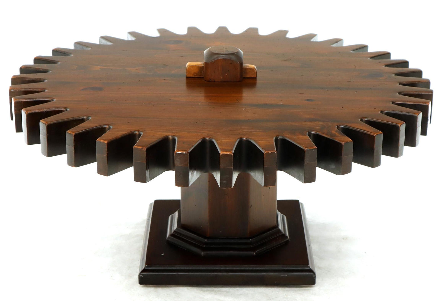 Thick Wooden Huge Round Gear Shape Top Coffee Table