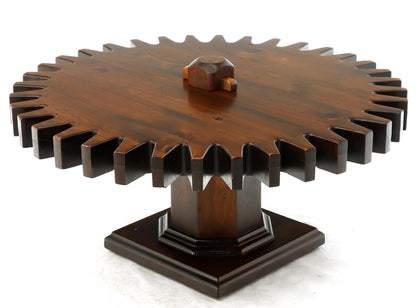 Thick Wooden Huge Round Gear Shape Top Coffee Table