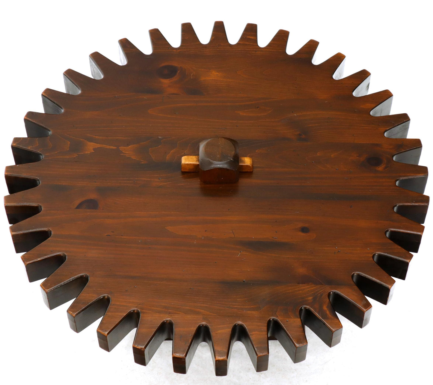 Thick Wooden Huge Round Gear Shape Top Coffee Table