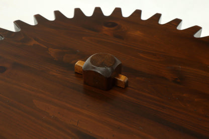 Thick Wooden Huge Round Gear Shape Top Coffee Table