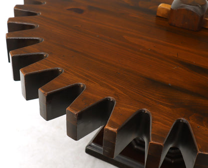 Thick Wooden Huge Round Gear Shape Top Coffee Table