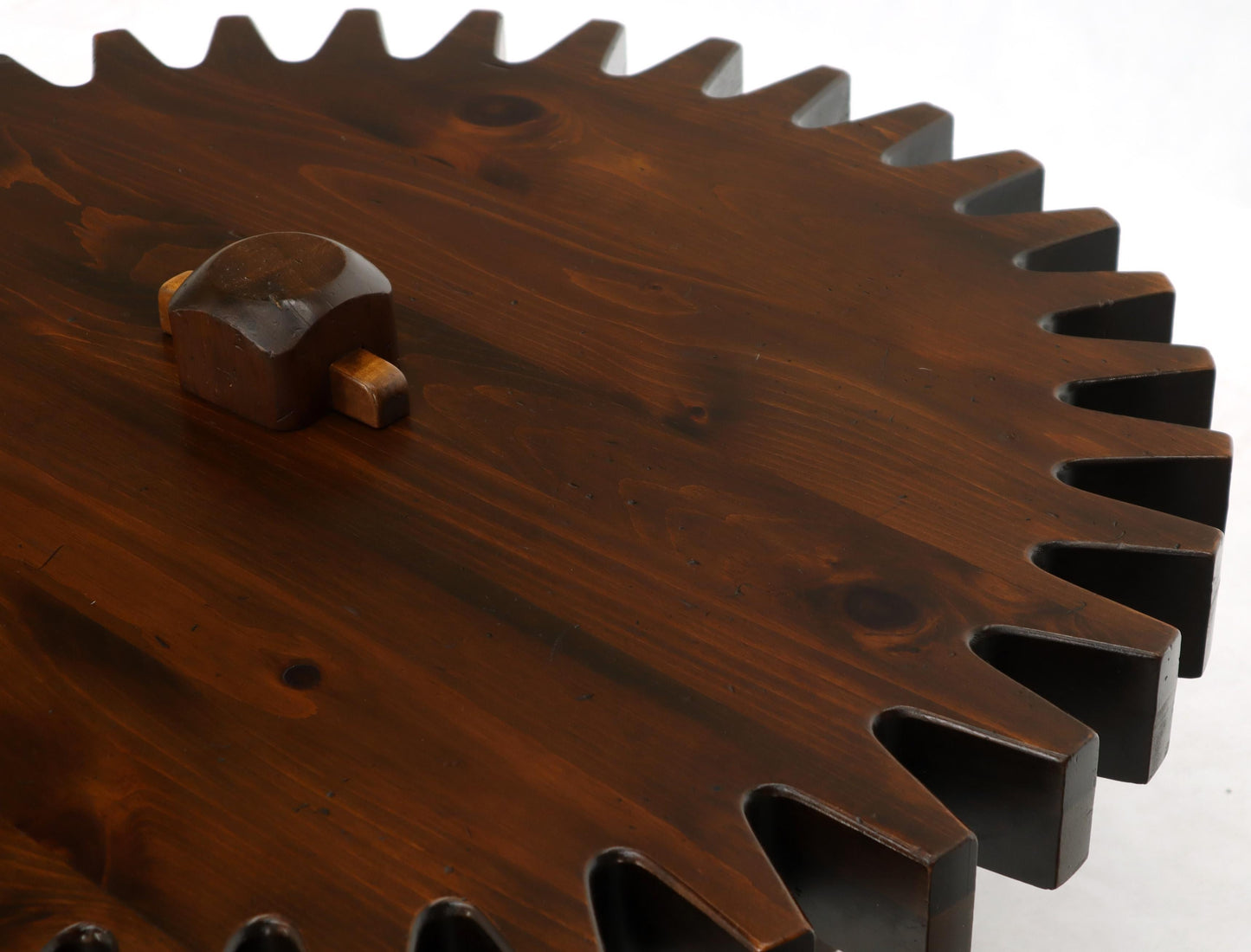 Thick Wooden Huge Round Gear Shape Top Coffee Table