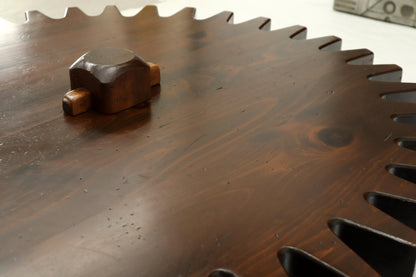 Thick Wooden Huge Round Gear Shape Top Coffee Table