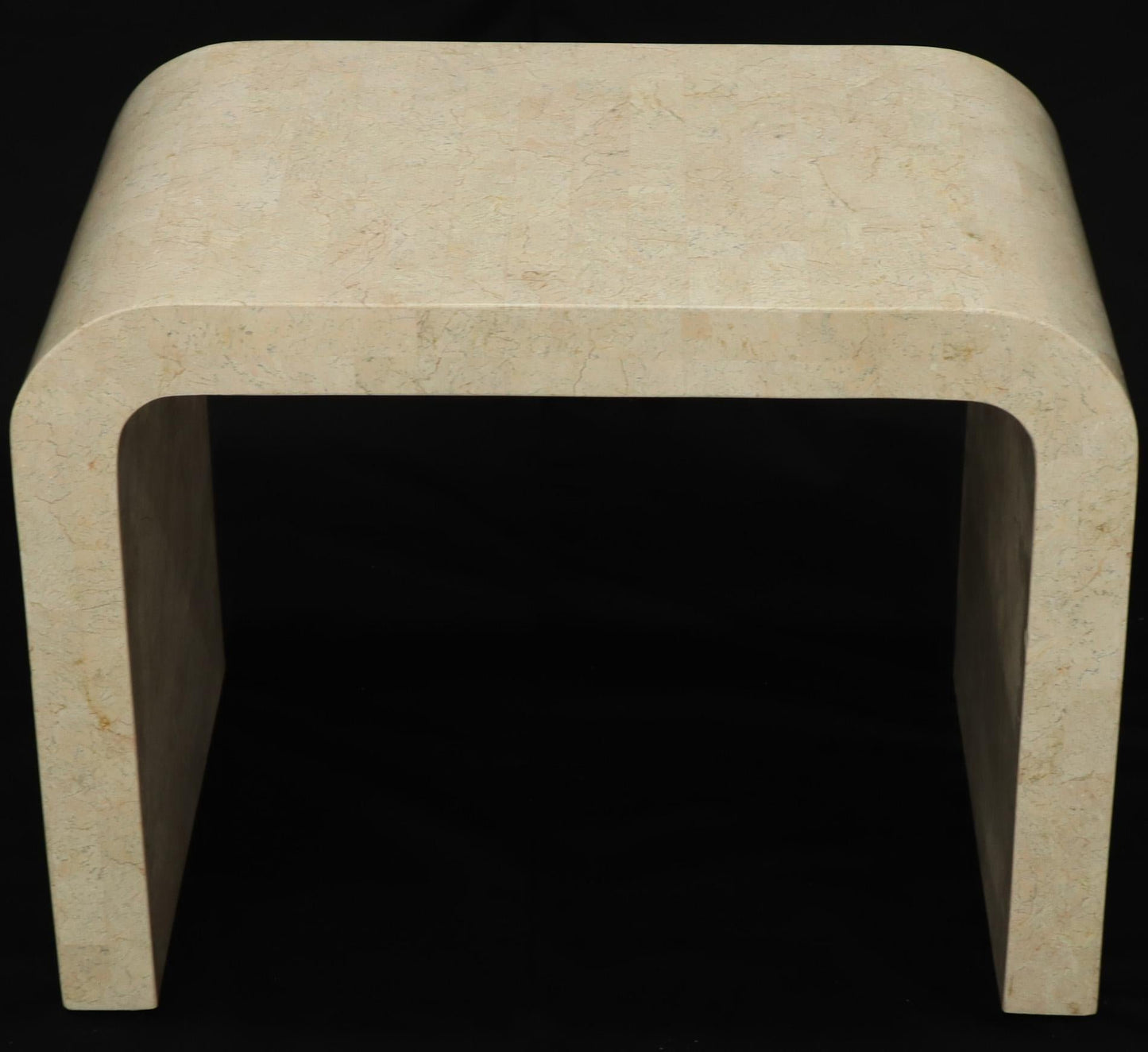 Tessellated Stone Veneer C Shape Side Coffee End Table