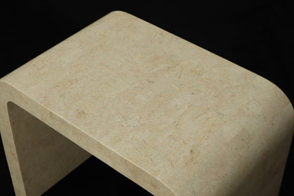 Tessellated Stone Veneer C Shape Side Coffee End Table