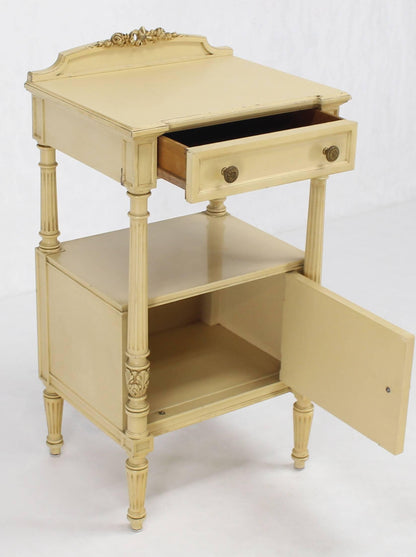 Flint Horner Carved Painted White Stand One Door One Draw Cabinet Stand