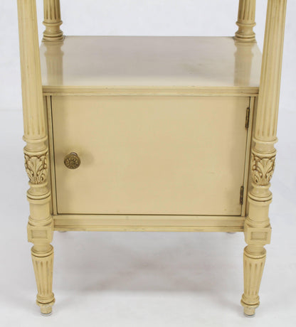 Flint Horner Carved Painted White Stand One Door One Draw Cabinet Stand